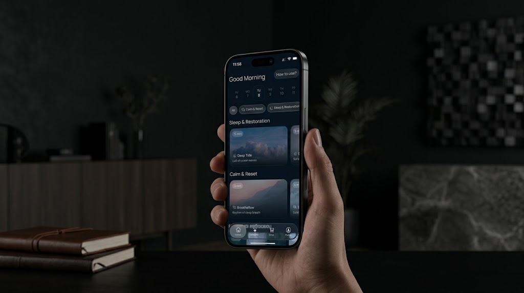 VibroCalm running on an iPhone